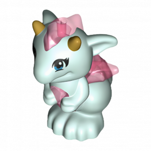 Фігурка Lego Повітря Dragon Elves Baby with Molded Trans-Dark Pink Stomach Spines Animals 26090pb07 Light Aqua Б/У - Retromagaz