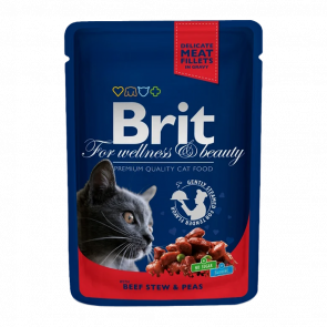 Вологий Корм Brit Premium Яловичина та Горох для Котів 100g