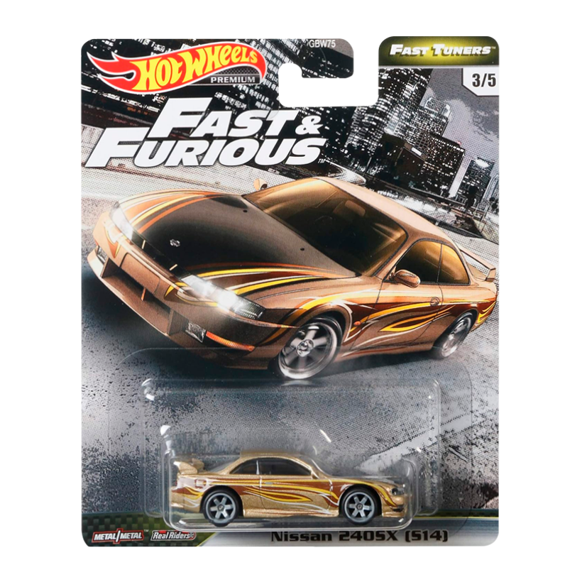 Машинка Premium Hot Wheels Nissan 240SX (S14) Fast & Furious 1:64 GJR64 Gold - Retromagaz