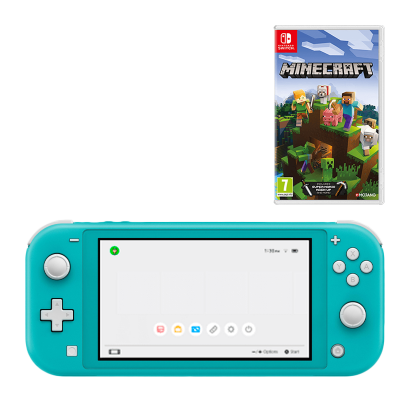 Набір Консоль Nintendo Switch Lite 32GB Turquoise Новий  + Гра Minecraft Російська Озвучка - Retromagaz