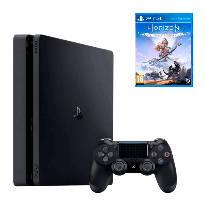 Набір Консоль Sony PlayStation 4 Slim Black 500GB Новий + Гра Horizon Zero Dawn Complete Edition Російська Озвучка Sony PlayStation 4 Новий - Retromagaz