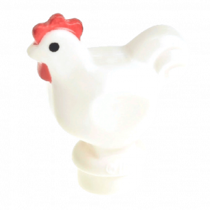 Фигурка Lego Chicken with Black Eyes and Red Comb and Wattle Pattern Animals Земля 95342pb01 1 4623959 6063275 White Б/У