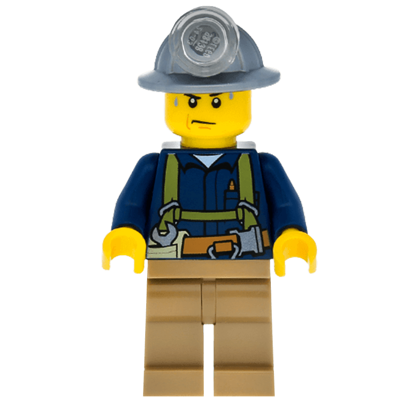 Фигурка Lego Construction 973pb1252 Miner Mining Helmet Sweat Drops City cty0311 Б/У - Retromagaz