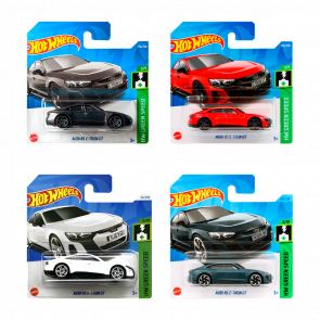 Набір Машинка Базова Hot Wheels Audi RS E-Tron GT HKH58 Dark Grey + HCX39 Red + HCR99 Grey + HTB81 White - Retromagaz