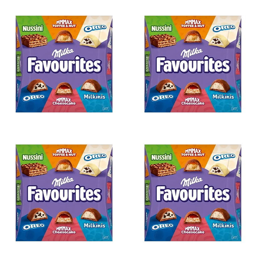 Набор Шоколад Молочный 4шт Milka Favourites Ассорти 141g - Retromagaz