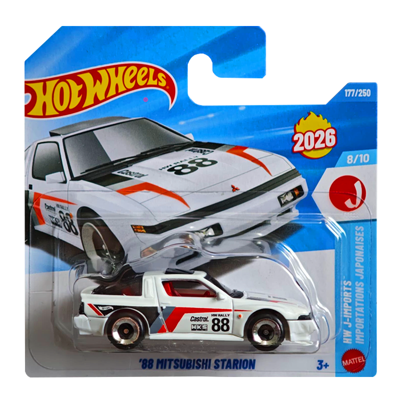 Машинка Базовая Hot Wheels Mitsubishi '88 Mitsubishi Starion EV 1:64 JJH58 White - Retromagaz