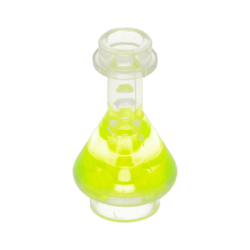 Посуда Lego Bottle Erlenmeyer Flask with Trans-Neon Green Fluid 93549pb03 6043293 6279202 Trans-Clear Б/У - Retromagaz