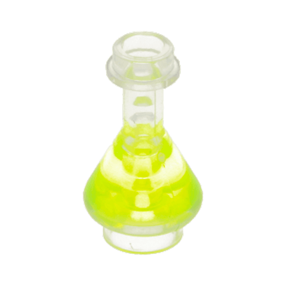 Посуд Lego Bottle Erlenmeyer Flask with Trans-Neon Green Fluid 93549pb03 6043293 6279202 Trans Clear Б/У - Retromagaz