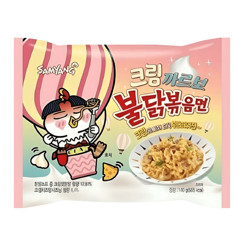 Лапша Samyang Buldak Cream Carbonara (Карбонара с Кремом) Средне Острая 130g - Retromagaz