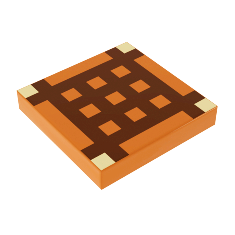 Плитка 4шт Lego Декоративная Groove with Dark Brown Minecraft Crafting Table Grid Pattern 2 x 2 3068bpb0893 6097003 Medium Nougat Б/У - Retromagaz