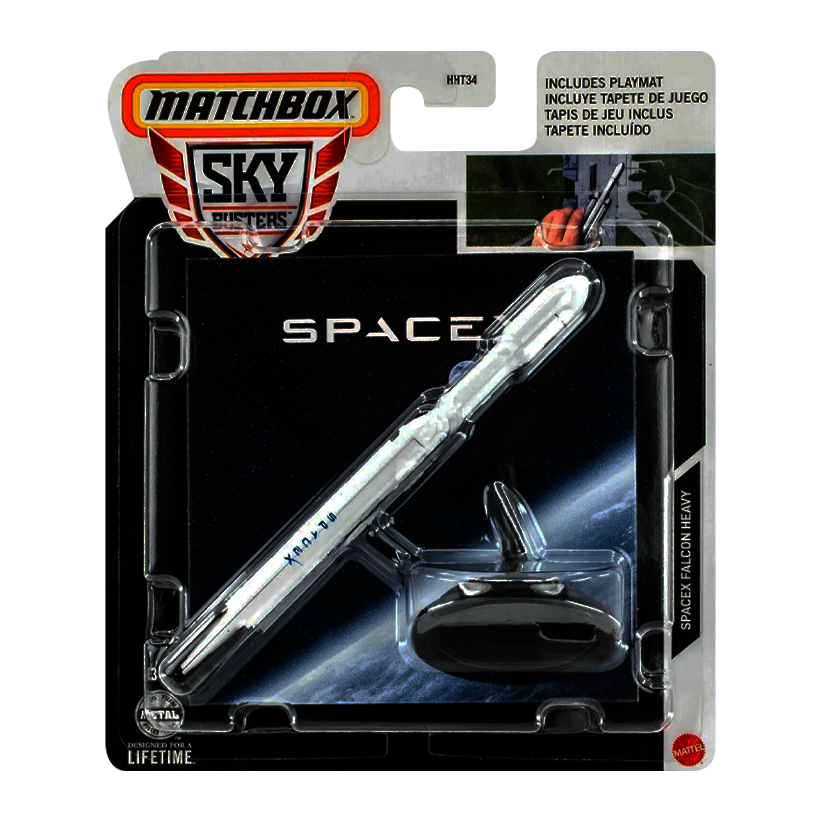 Тематична Машинка Matchbox SpaceX Falcon Heavy Sky Busters 1:64 HHT34/HHT44 White - Retromagaz