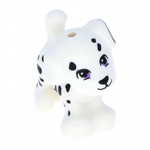Фігурка Lego Dog Friends Puppy Medium Lavender Eyes and Black Nose Mouth and Spots Pattern Animals Земля 93088pb04 6113032 White Б/У