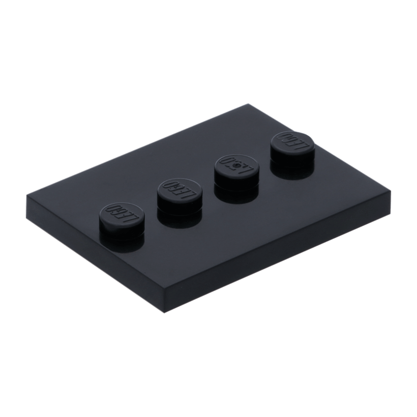 Плитка 10шт Lego Модифицированная 4 Studs in Center 3 x 4 88646 17836 4571146 6076678 Black Б/У - Retromagaz