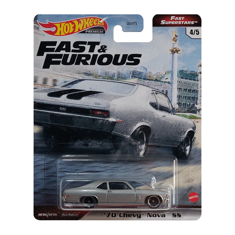 Машинка Premium Hot Wheels '70 Chevy Nova SS Fast & Furious 1:64 GRK50 Grey Новый - Retromagaz