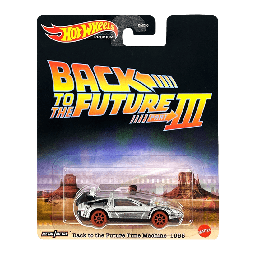 Машинка Premium Hot Wheels Back to the Future Time Machine - 1955 DMC Delorean Rep. Entertainment 1:64 HCP22 Silver - Retromagaz