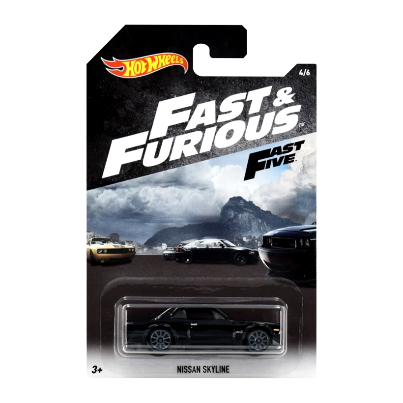 Тематическая Машинка Hot Wheels Nissan Skyline Fast & Furious 1:64 FKF13 Black - Retromagaz
