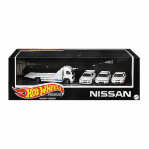 Машинка Premium Hot Wheels Nissan Skyline GT-R (BNR32) / (BCNR33) / (BNR34) / Retro Rig Diorama 1:64 GRN86 White 4шт - Retromagaz