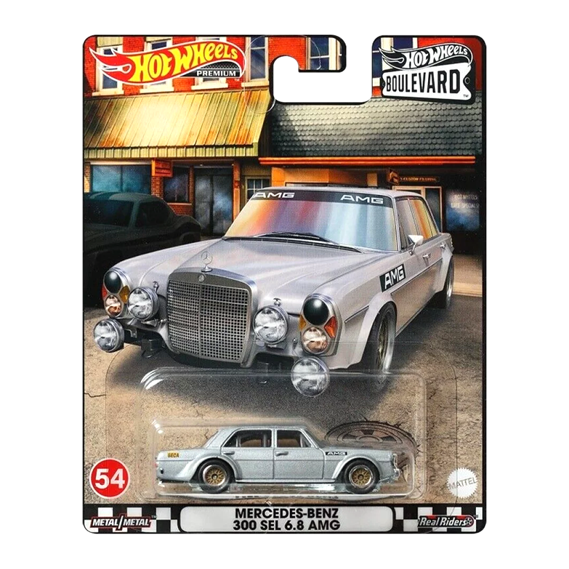 Машинка Premium Hot Wheels Mercedes-Benz 300 SEL 6.8 AMG Boulevard 1:64 HCR14 Grey - Retromagaz