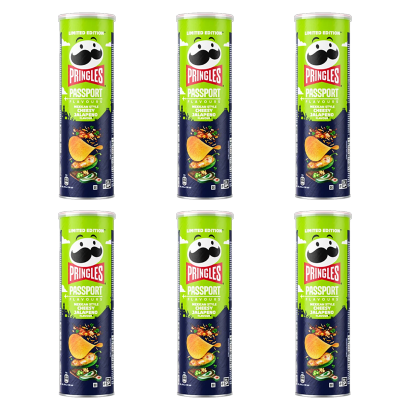 Набір Чипси 6шт Pringles Passport Flavours Mexican Style Cheesy Jalapeno 165g - Retromagaz