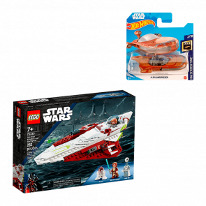 Набор Набор Lego Star Wars Obi-Wan Kenobi’s Jedi Starfighter 75333 Новый  + Машинка Базовая Hot Wheels  X-34 Landspeeder Red