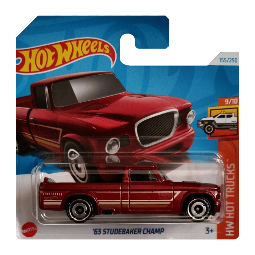 Машинка Базовая Hot Wheels '63 Studebaker Champ Hot Trucks 1:64 HTC35 Red - Retromagaz
