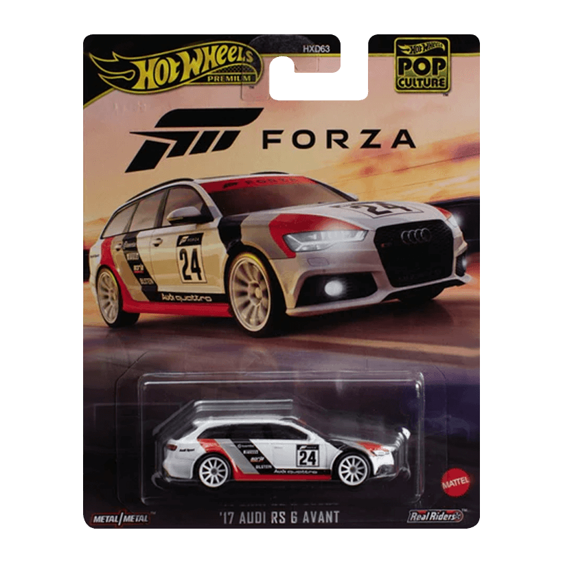 Машинка Premium Hot Wheels '17 Audi RS 6 Avant Forza Horizon 1:64 HVJ47 White - Retromagaz