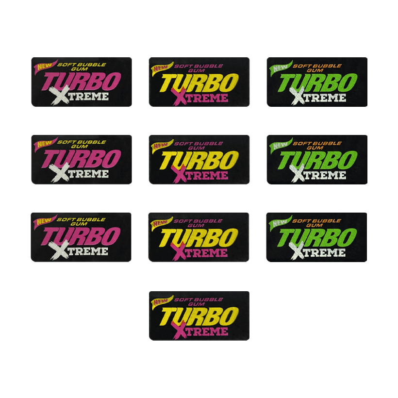 Набір Жувальна Гумка 10шт Turbo Extreme 4,5g - Retromagaz