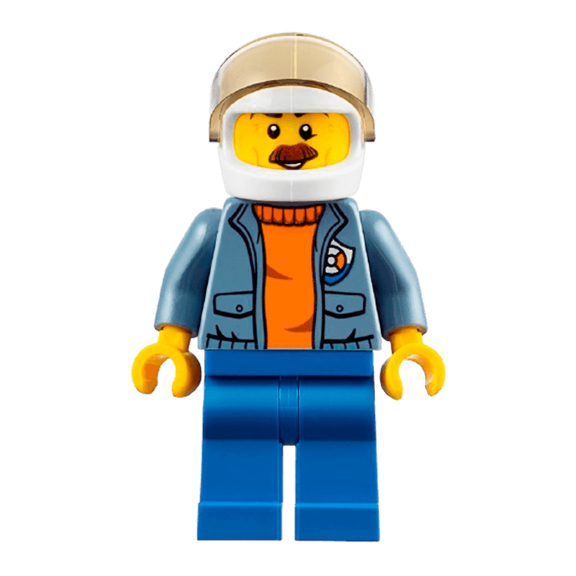 Фігурка Lego Coast Guard 973pb2864 Helicopter Pilot with Moustache City cty0828 Б/У - Retromagaz