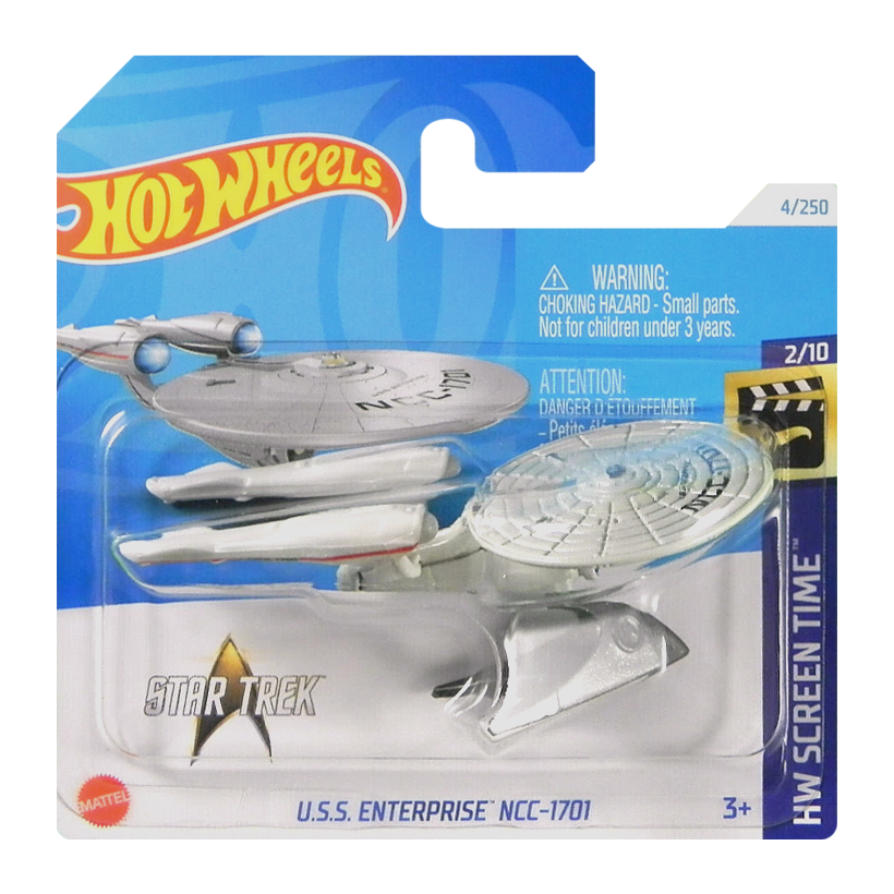 Машинка Базова Hot Wheels Star Trek U.S.S. Enterprise NCC-1701 Screen Time 1:64 HTB32 White - Retromagaz
