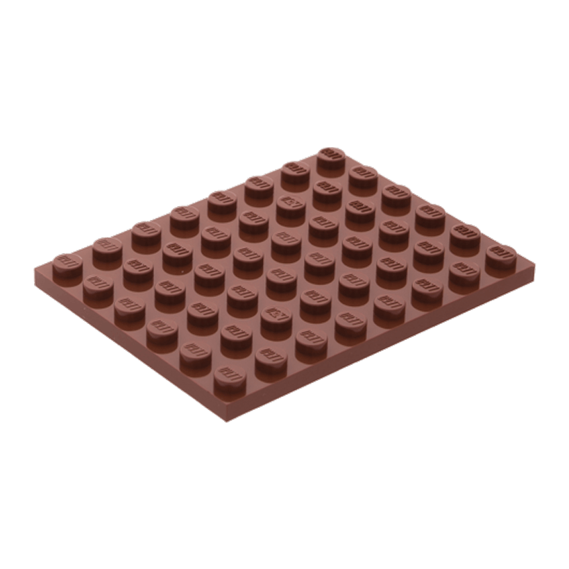 Пластина 10шт Lego Обычная 6 x 8 3036 4223729 Reddish Brown Б/У - Retromagaz