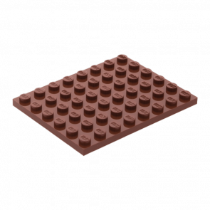 Пластина Lego Обычная 6 x 8 3036 4223729 Reddish Brown 10шт Б/У