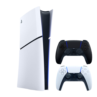Набір Консоль Sony PlayStation 5 Slim Digital Edition 1TB White Новий  + Геймпад Бездротовий DualSense Midnight Black - Retromagaz