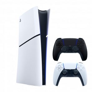 Набір Консоль Sony PlayStation 5 Slim Digital Edition 1TB White Новий  + Геймпад Бездротовий DualSense Midnight Black - Retromagaz