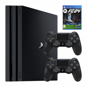 Набор Консоль Sony PlayStation 4 Pro CUH-70-71xx 1TB Black Б/У  + Игра EA Sports FC 24 Русская Озвучка + Геймпад Беспроводной DualShock 4 Version 2 - Retromagaz