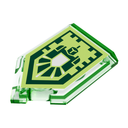 Плитка Lego Pentagonal Nexo Power Shield Gamma Rays Модифицированная Декоративная 2 x 3 22385pb152 6190300 6245483 Trans-Bright Green 2шт Б/У - Retromagaz