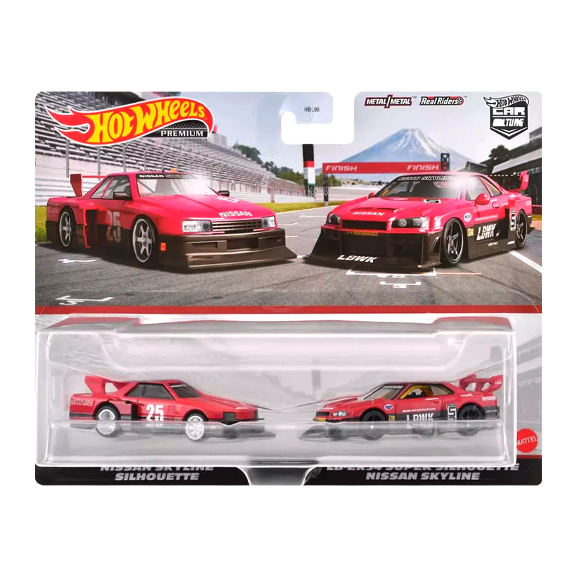 Машинка Premium 2шт Hot Wheels Nissan Skyline Silhouette / LB-ER34 Super Silhouette 2-Packs 1:64 HBL96/HKF49 Red - Retromagaz
