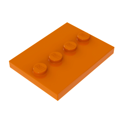 Плитка Lego 4 Studs in Center Модифицированная 3 x 4 88646 17836 6224537 Orange 4шт Б/У - Retromagaz