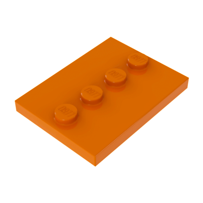 Плитка 4шт Lego Модифицированная 4 Studs in Center 3 x 4 88646 17836 6224537 Orange Б/У - Retromagaz