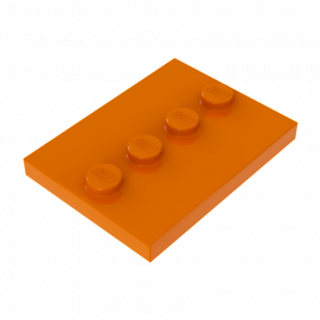 Плитка Lego 4 Studs in Center Модифицированная 3 x 4 88646 17836 6224537 Orange 4шт Б/У