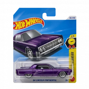 Машинка Базова Hot Wheels ’64 Lincoln Continental Super Treasure Hunt STH Best in Class 1:64 JPD26 Purple - Retromagaz