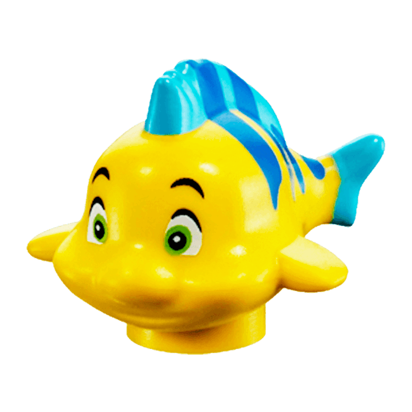 Фигурка Lego Вода Fish Little Mermaid with Blue Stripes Lime Eyes Animals 15679pb03 6056851 Yellow Б/У - Retromagaz