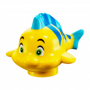 Фигурка Lego Fish Little Mermaid with Blue Stripes Lime Eyes Medium Azure Dorsal and Tail Fins Animals Вода 15679pb01 1 6056851 Yellow Б/У - Retromagaz
