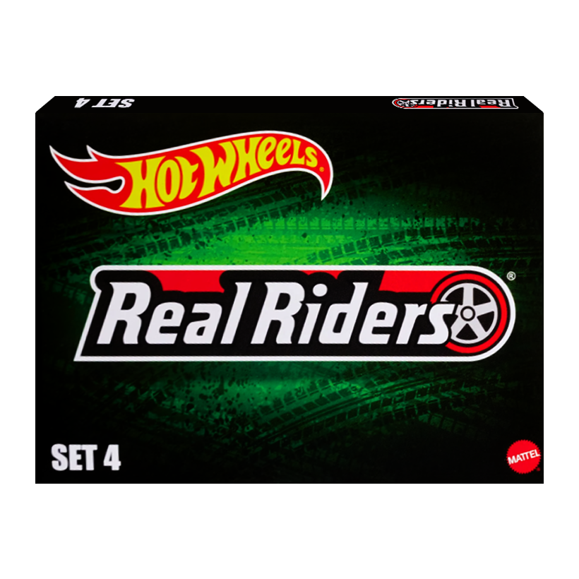 Колеса 24шт Hot Wheels Real Riders Wheels Pack - Set 4 Red Line Club RLC 1:64 HGK89 Black - Retromagaz