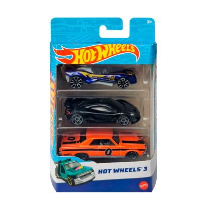 Машинка Базова Hot Wheels Carbonic / McLaren P1 / '65 Pontiac GTO 3-Packs 1:64 K5904-6 Black 3шт - Retromagaz