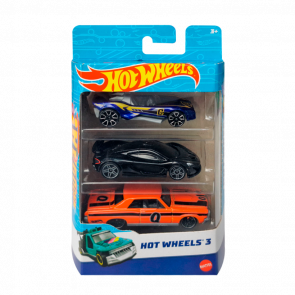 Машинка Базова Hot Wheels Carbonic / McLaren P1 / '65 Pontiac GTO 3-Packs 1:64 K5904-6 Black 3шт