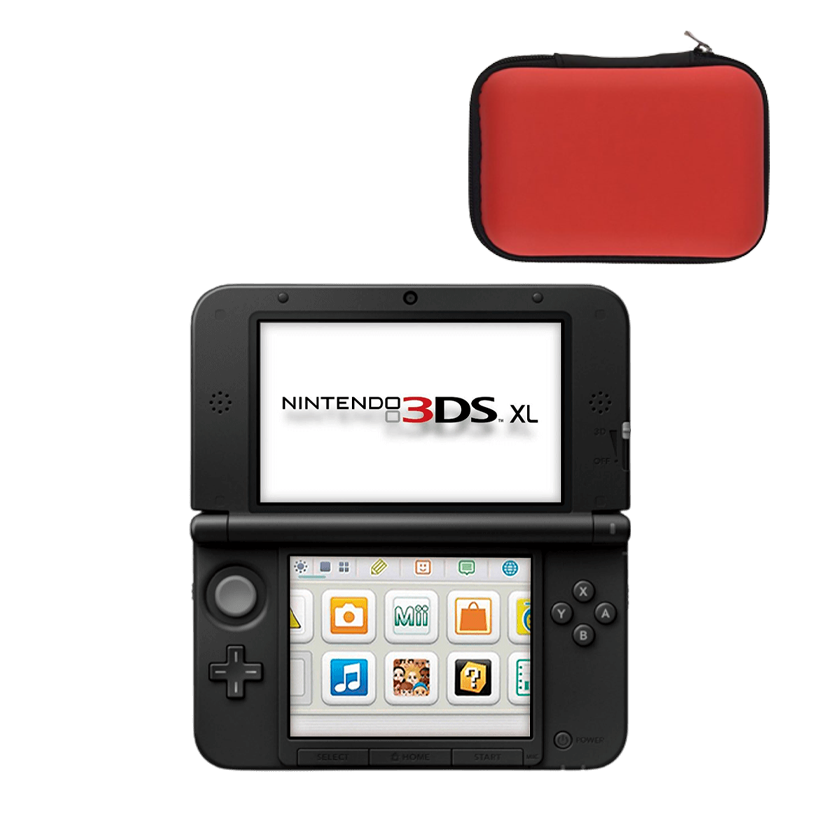 Набір Консоль Nintendo 3DS XL Модифікована 32GB Red Black + 10 Вбудованих Ігор Б/У  + Чохол Твердий RMC Новий - Retromagaz