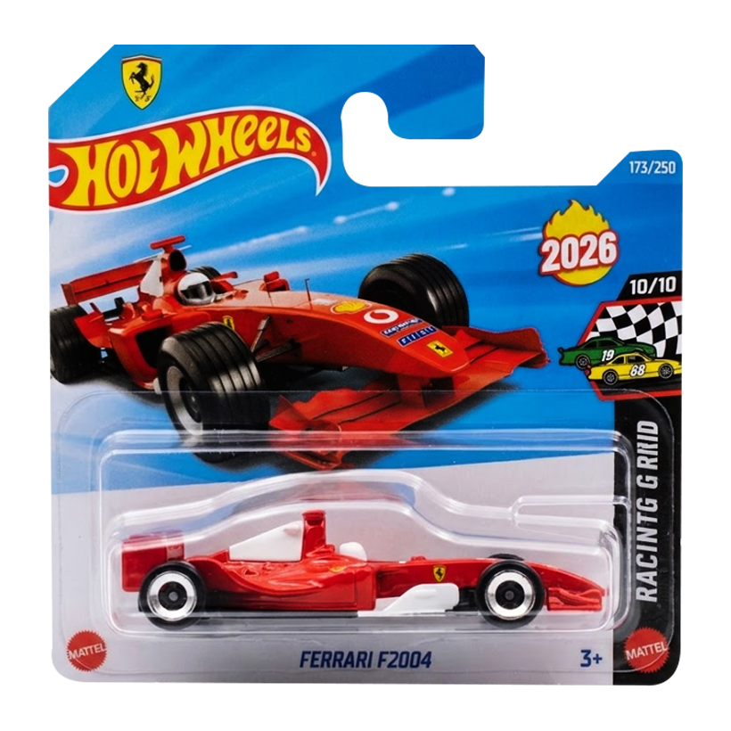 Машинка Базовая Hot Wheels Ferrari F2004 HW Starting Grid 1:64 JJH51 Red - Retromagaz