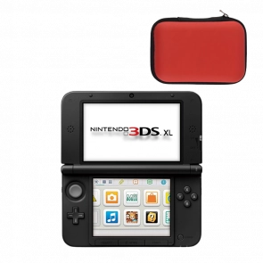 Набір Консоль Nintendo 3DS XL Модифікована 32GB Red Black + 10 Вбудованих Ігор Б/У Хороший + Чохол Твердий RMC New Red Новий