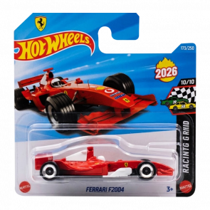 Машинка Базовая Hot Wheels Ferrari F2004 HW Starting Grid 1:64 JJH51 White - Retromagaz