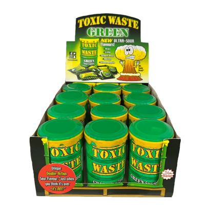 Набор Конфеты 12шт Toxic Waste Green Sour Candy 42g - Retromagaz